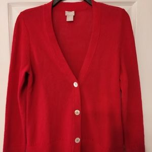 Chico's Women's Knit Button Down Cardigan Sweater Size 0 Fuchsia Color V Neck